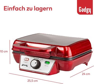 Вафельниця Gadgy, подвійна, 1200 Вт, білий колір, для приготування 2 вафель одночасно, швидкий нагрів, рівномірна випічка, компактний дизайн