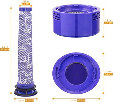 Прозорий контейнер для пилу Dyson V7 / V8, аксесуар для пилососа Dyson, з попереднім фільтром, фільтром та щіткою для очищення