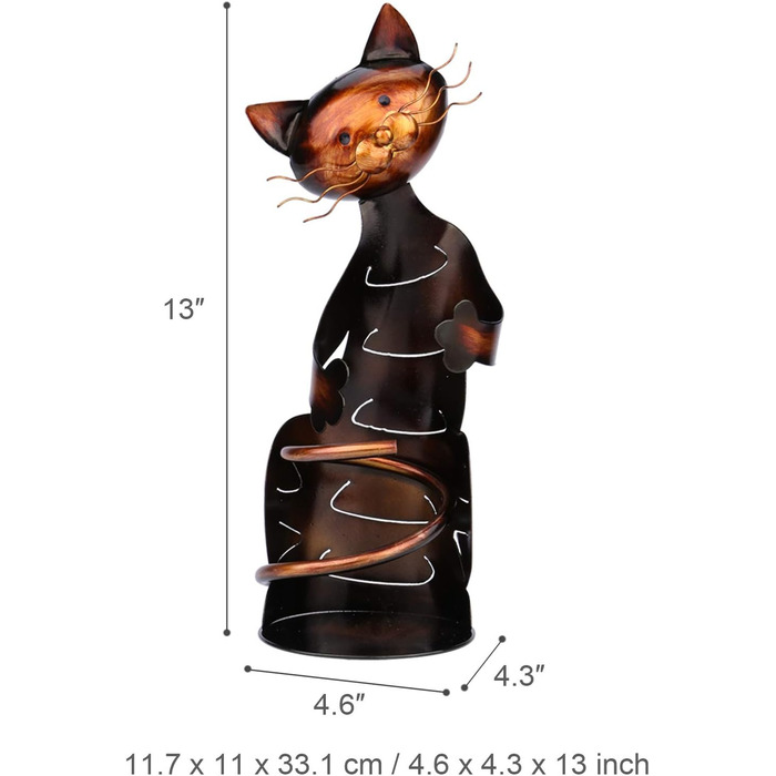 Metal wine bottle holder, cat-shaped wine bottle holder, metal wine tray, practical sculptures for home decor, cat craft, home decoration, Mother's Day gift