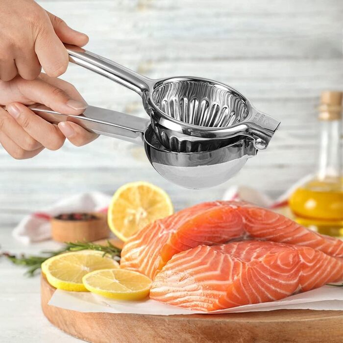 Lemon press, lime press, citrus press, stainless steel citrus press, manual juicer, manual citrus press for juicing lemons & limes, vegetables (medium) (Large)