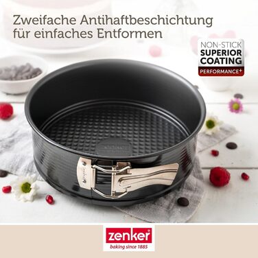 Форма для випічки Zenker Springform Perfect Black 26 см – антипригарна, сталева, витримує +230°C, Німеччина
