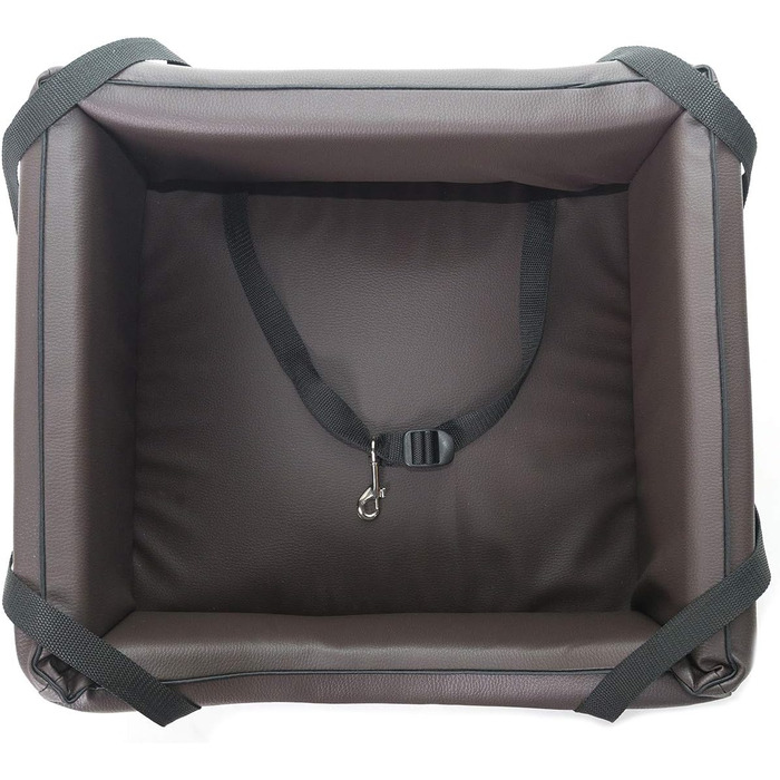 Автомобільний лежак для собак Mayaadi-Home з штучної шкіри, 65x55 см, коричневий