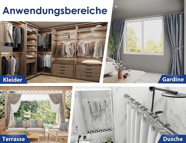 Штанга для душу без свердління 160-210 см, срібна, Ø 25 мм, телескопічна. Підходить для ванної, душу та перегородки. Штанга з нержавіючої сталі