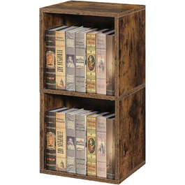 FUSUNBAO Magic DIY Cube Storage Organizer, Stackable Cubes for Home, Books, Clothes, Toys, Modular Storage System, Closet Organizer, Bookshelf, Closet (Pure White (Brown with Antique Finish, 2. General Cube)