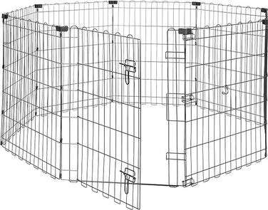 Amazon Basics Octagon, Square, and Rectangle Dog Playpen - Foldable Metal Crate with Door - 152.4 x 152.4 x 76.2 cm