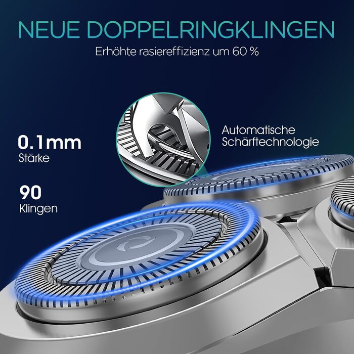 Електричний чоловічий бритва VOYOR TX500 5D з LED дисплеєм та бездротовою зарядкою (150 хв)