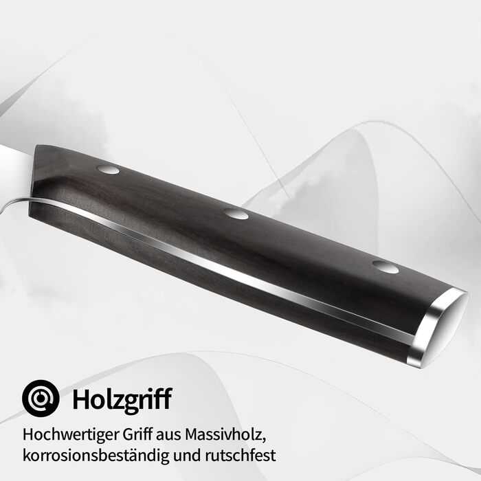 Японський ніж Kiritsuke від Plys: професійний кухарський ніж з нержавіючої сталі з дерев'яною ручкою