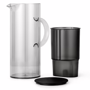 Stelton Water Filter Pitcher EM77 - Compatible with Brita Water Filter Cartridges - Modern Style Plastic Water Pitcher - Reduces Chlorine and Limescale - 2 Liters, Tinted