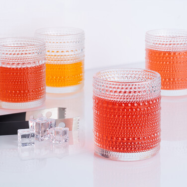 Relaxdays Set of 4 Droplet-Shaped Drinking Glasses