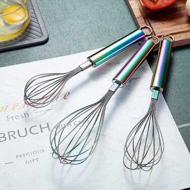 Набір міксерів-віників Kyraton з нержавіючої сталі (3 шт.) 8', 10', 12' - для кухні, приготування їжі, збивання