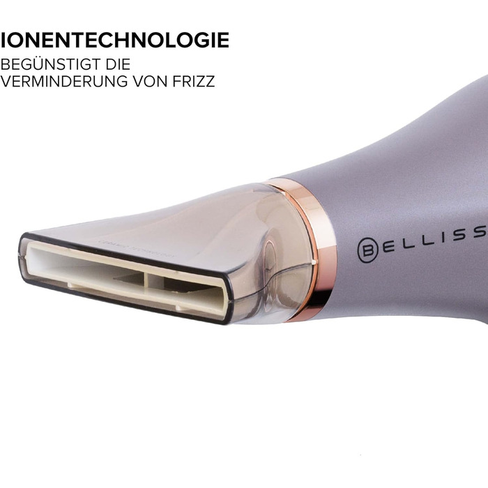 Професійний фен Bellissima Ceramic&Argan Oil з керамічним покриттям та олією аргану, 2300 Вт, іонізація, холодний обдув, 3 режими, 2 насадки, дифузор