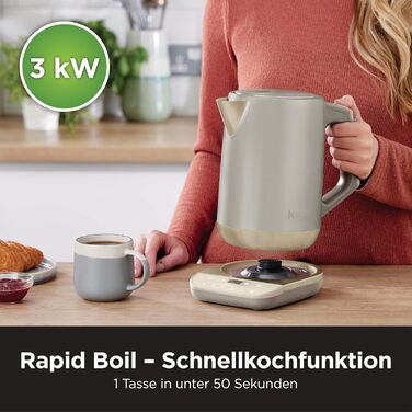 Електричний чайник Ninja Perfect Temperature, 1.7 л, швидке кип'ятіння, 6 температурних режимів, функція підтримання тепла, Stonegold, KT201EUSTGD