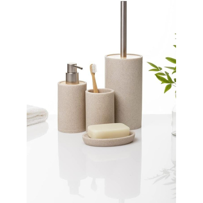 Миска для мила TATAY Bora, полірезин, без BPA, бежевого кольору, 13 x 9 x 1,9 см