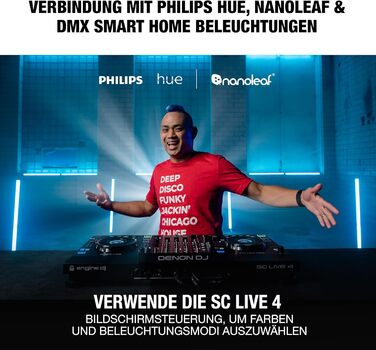 DJ контролер Denon DJ SC LIVE 4: 4 деки, Stem-розділення, Wi-Fi, вбудовані динаміки, сумісність з Serato DJ та Virtual DJ