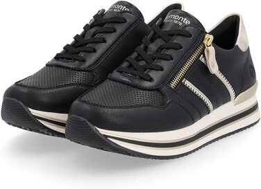 Жіночі кросівки Remonte D1318 – чорні, напівчеревики, знімні устілки (41 EU)