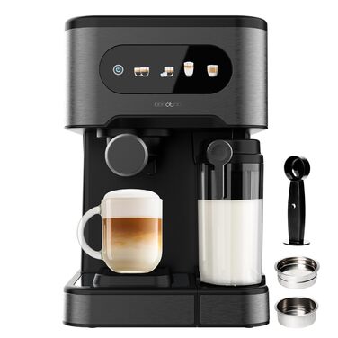 Кавомашина Cecotec Power Espresso 20 ColdBrew Latte Fresh - 1350W, 20 бар, ColdBrew, сенсорний екран, 1.5л резервуар, капучинатор, нержавіюча сталь