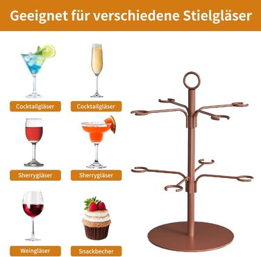 Башня для напоїв TJ.MOREE на 8 келихів Aperol Baum – підставка для коктейлів, подарунок для жінок, рожевий коктейльний столик для шампанського