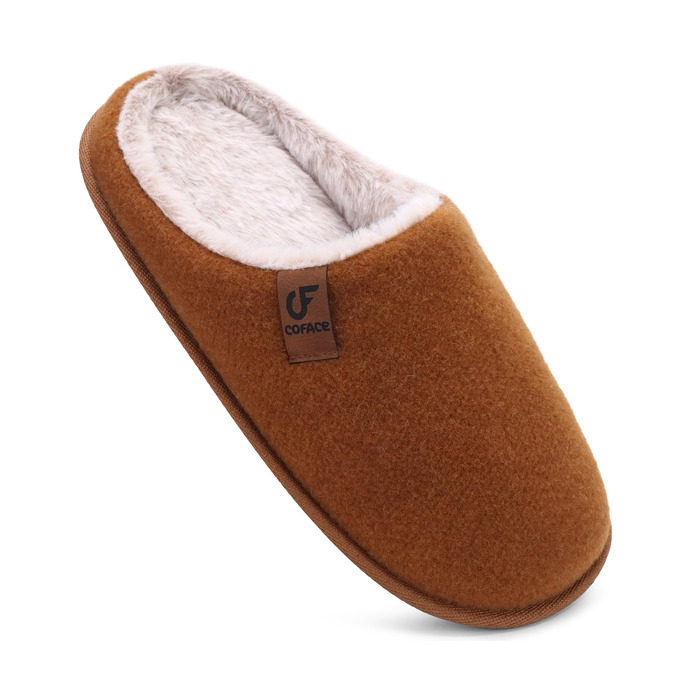 Тапочки чоловічі COFACE з фетру, теплі, зручні, з плюшем, антиковзка гумова підошва, для дому та вулиці, розмір 40-49 (Хакі, 41 EU)