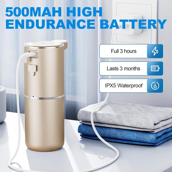 Автоматичний диспенсер для мила Amyzavls, 380 мл, USB, сенсорний, для ванної, кухні, офісу, інфрачервоний сенсор, підтримка рідкого та пінного мила