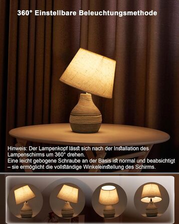 Бездротова керамічна настільна лампа з таймером, димером, лляним абажуром, пультом дистанційного керування, акумуляторна, в стилі Mid Century Modern