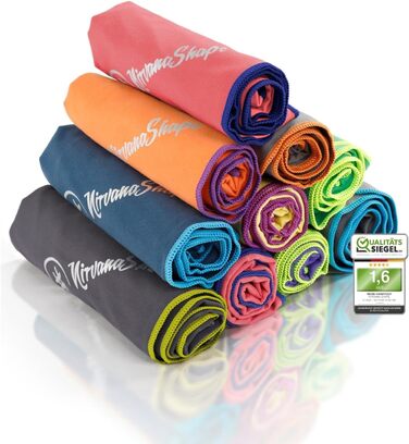 Рушник з мікрофібри NirvanaShape - туристичний, пляжний, спортивний (120x60 см, коралловий/блакитний)