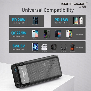 Потужний павербанк Konfulon 50000 mAh, чорний