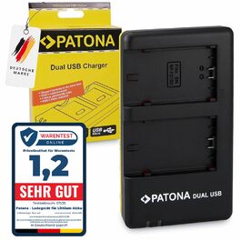 Зарядний пристрій Patona Dual для акумуляторів Sony NP-FZ100: одночасний заряд 2-х акумуляторів через USB для Sony Alpha 6600, 6700, 7 III/IV, 7C II, 7R V, A1, FX3, FX30 + USB-кабель