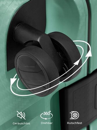 Набір валіз REDOLZ Hartschalen 3-х частинний з поліпропілену | 3-х точковий замок | TSA-замок | для жінок та чоловіків (Essentials 15) Sea Green