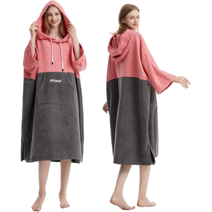 Hiturbo Surf Towel Poncho Changing Aid - Men's and Women's Changing Robe Bath Poncho Changing Helper Surfing Beach