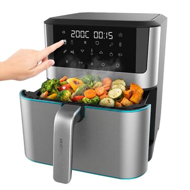 Фритюрниця Cecotec Cecofry Advance 9000 Window 9л з оглядовим вікном та подвійною зоною - 2200 Вт, нержавіюча сталь