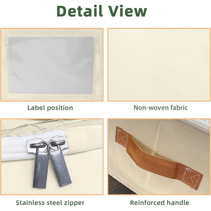 Коробки для зберігання під ліжком, 2 шт. з боковими стійками, сірі. Підходять для постільної білизни, одягу та ковдр.