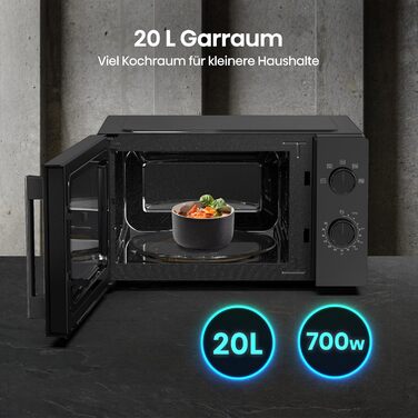 Мікрохвильова піч Hisense H20MOBS4HI 20 л з InverterTech, керамічним покриттям та дитячим блокуванням (чорний)