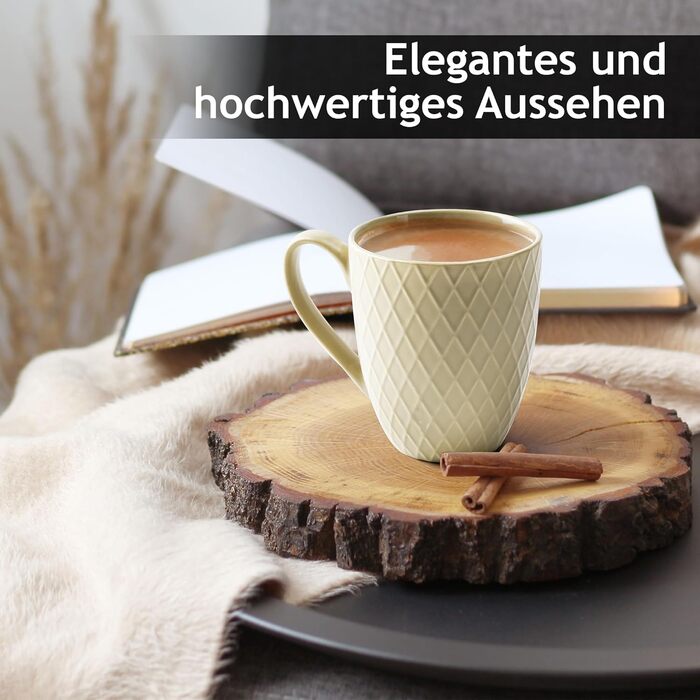 MIAMI – 6 x 400 ml – Coffee Cup Set/Mugs – Modern Matte Ceramic Cup – Large Coffee Cup – Palmanova Collection (Jungle)