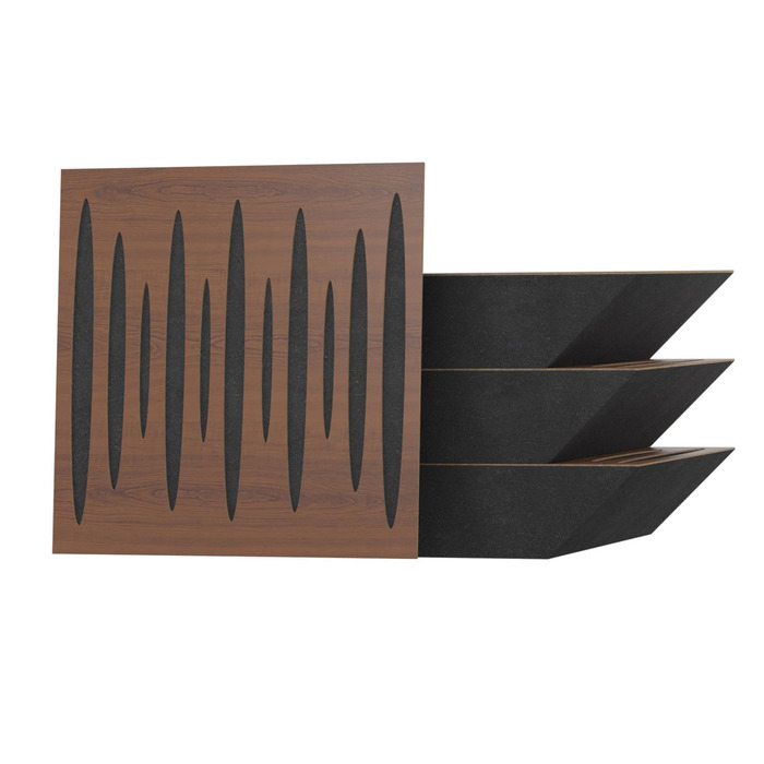 Набір акустичних басових пасток для кутів PULSE-100mm (4 шт), 50x50x10 см, колір горіх — звукопоглинаючі панелі для студії звукозапису