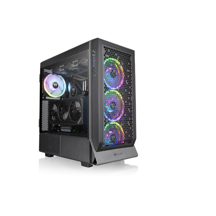Корпус Thermaltake Ceres 500 TG ARGB Mid-Tower ATX/E-ATX, 4 ARGB вентилятори, загартоване скло, USB-C, Black