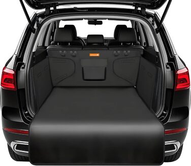Захист для багажника автомобіля Alfheim для собак - водовідштовхуючий та легкий у догляді - універсальний. Чорний килимок для багажника з захистом краю вантажного отвору.