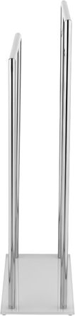 WENKO Style Towel Rail with 2 Bars, Heavy Glass Base, Glossy
