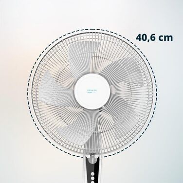Вентилятор підлоговий Cecotec EnergySilence 515 MaxFlow White 40 см, 45 Вт, 3 швидкості, з коливанням та таймером
