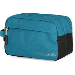 Косметичка для ручної поклажі Travelite Kick Off: практична культбагаж для подорожей та спорту, 26 см, 5 л, сірий (петроль)