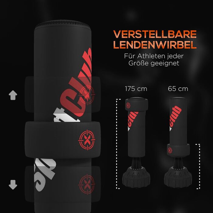 Стенд-боксерський мішок SPORTNOW, 65-175 см, з сорбентом, боксерські рукавиці, обладнання для боксу та кікбоксингу, пластик, чорний