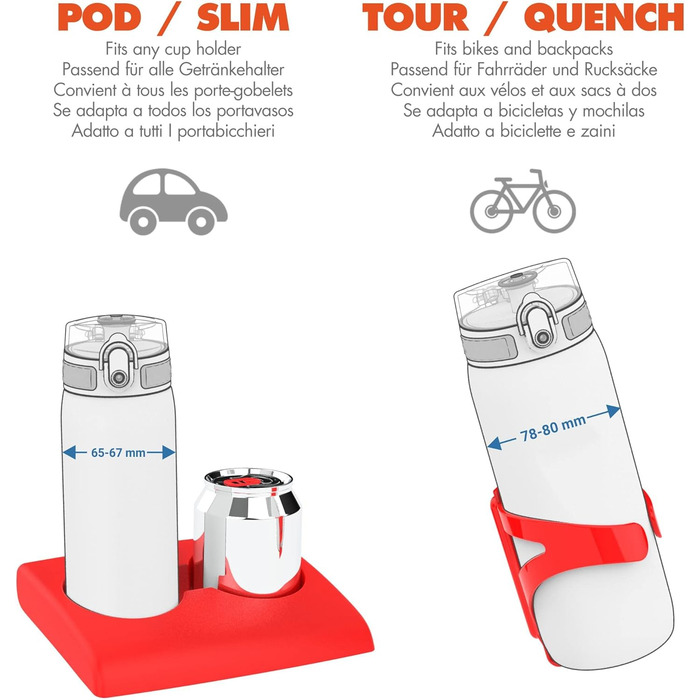 Ion8 Stainless Steel Water Bottle, 600 ml, Leak-Proof, One-Handed Opening, Secure Locking Mechanism, Dishwasher Safe, Flip-Top Lid, Carrying Handle, Easy to Clean, Durable & Scratch-Resistant