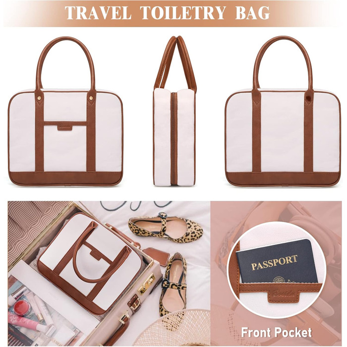 Косметичка для подорожей на підвішування з великою місткістю, 4 відділення, гачок, для жінок, P-beige