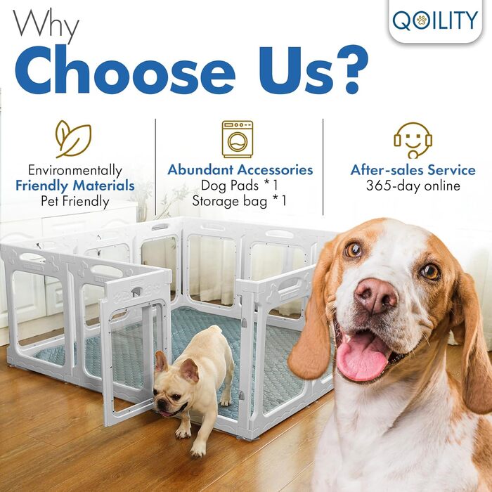 Клітка для собак, прозора, з дверцятами, висота 61 см, 12 панелей, для цуценят та маленьких собак, білий колір