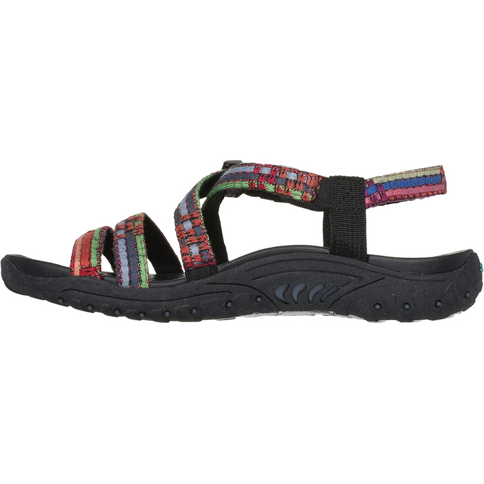 Сандалі жіночі Skechers Reggae Sew Me Boho плетені з ремінцями, чорно-різнокольорові, 36 EU