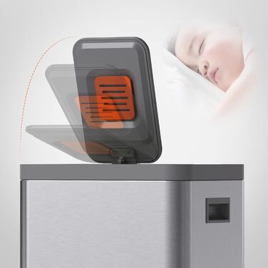 Відро для сміття Mbillion кухонне подвійне 20+20л, нержавіюча сталь, з кришкою та знімними відрами, сріблястий