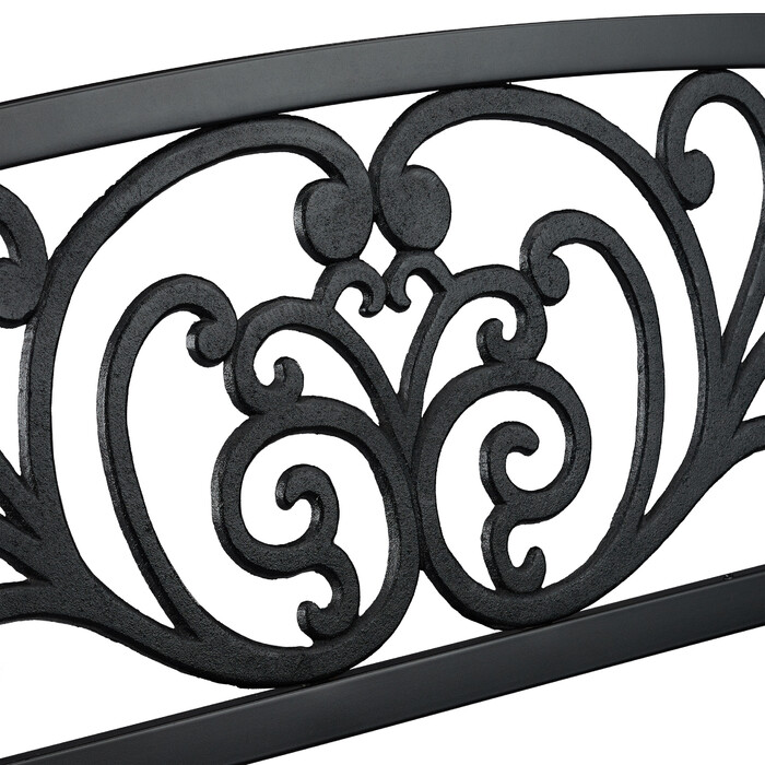 Relaxdays Metal Garden Bench with Ornamentation