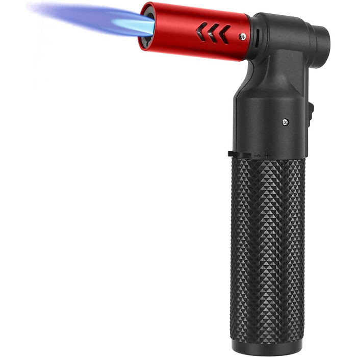 Заправний газовий запальник Jet, регульований, вітростійкий, кухонний пальник, подарунок для чоловіків, гриль, кемпінг, кухня (бутан-газ не входить) (Червоний)