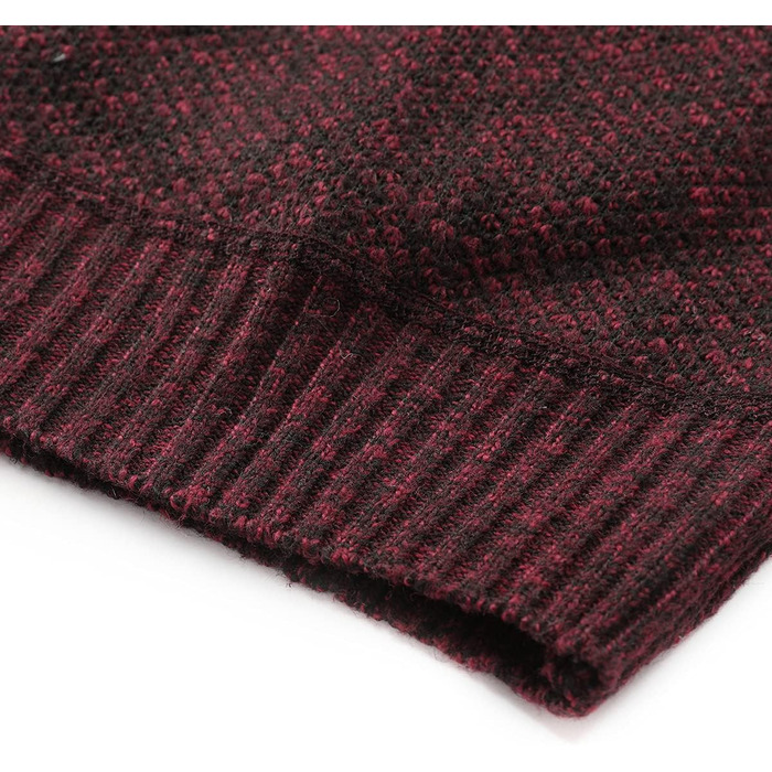 Чоловічий в'язаний кардиган Allthemen з V-подібним вирізом, з підкладкою, на кнопках, з грубої в'язки, теплий, перехідний, розмір 4XL, бордовий