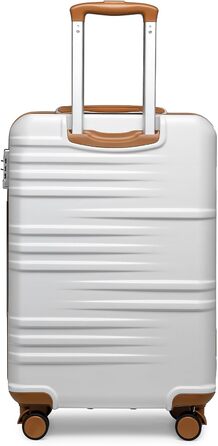 Чемодан подорожі British Traveller з ABS+PC корпусом, 54 x 36.5 x 21.5 см, білий