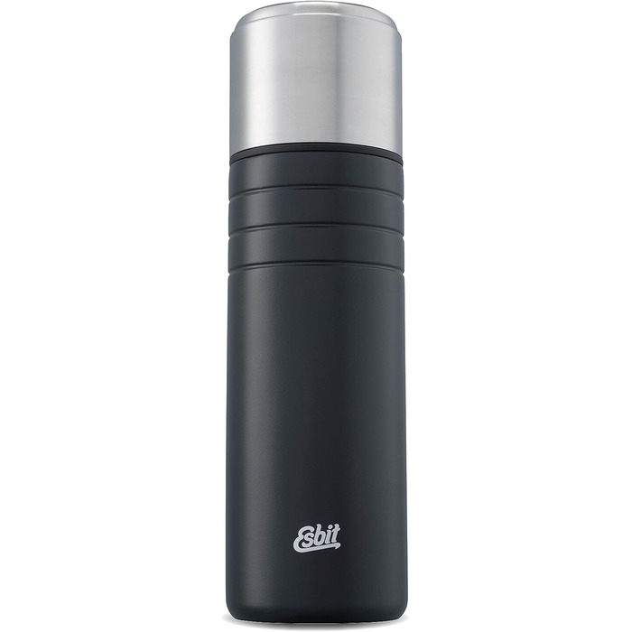 Esbit Majoris Insulated Bottle with Cup - 1000ml Stainless Steel Thermos for Hot & Cold Drinks - Black